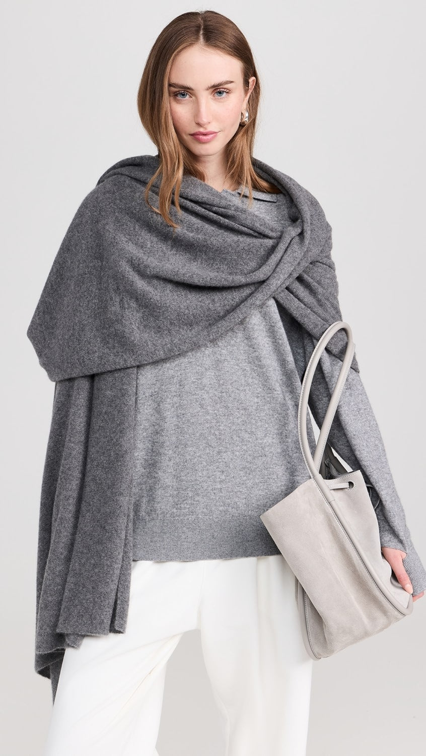 Cashmere Travel Wrap - Graphite Heather