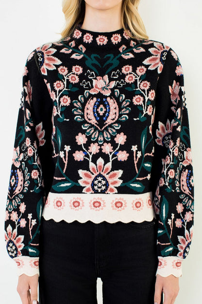 Floral Tapestry Sweater