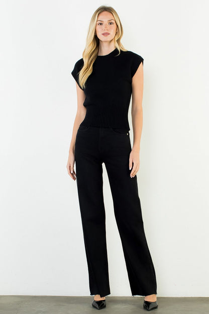 Elise Sweater Top - Black