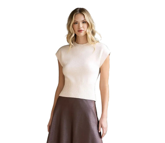 Elise Sweater Top - Cream