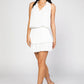 Cara Pleated Mini Dress in White