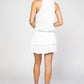Cara Pleated Mini Dress in White