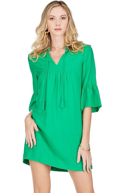 Green Bell Sleeve Dress