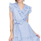 Dorothy Wrap Dress - Blue Stripe