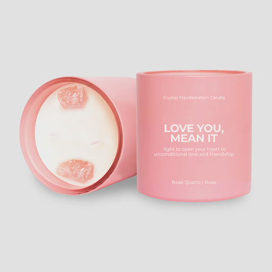 Love You, mean it! Crystal Manifestation Candle