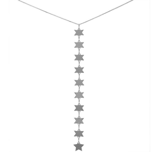 Rigel Star Lariat Necklace Silver