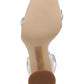 Kia Block Heel Sandal in Soft Silver Iridescent