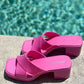 Vacay Vibes Platform Sandals in Pink