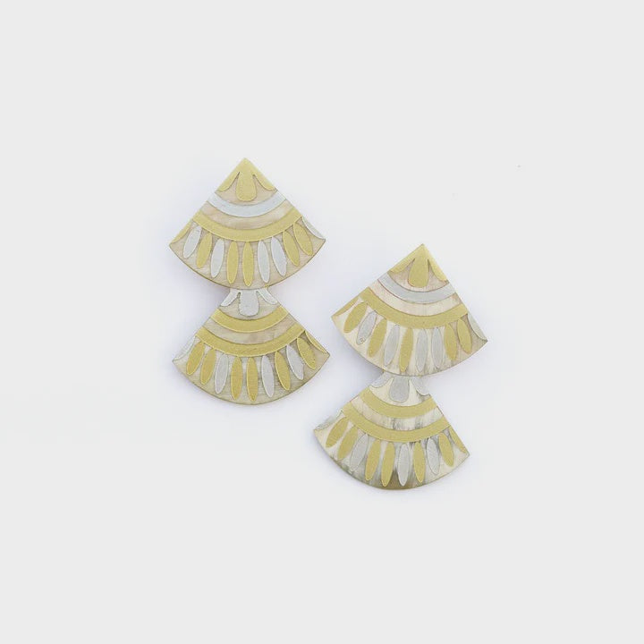 Metallic Double Tile Earring