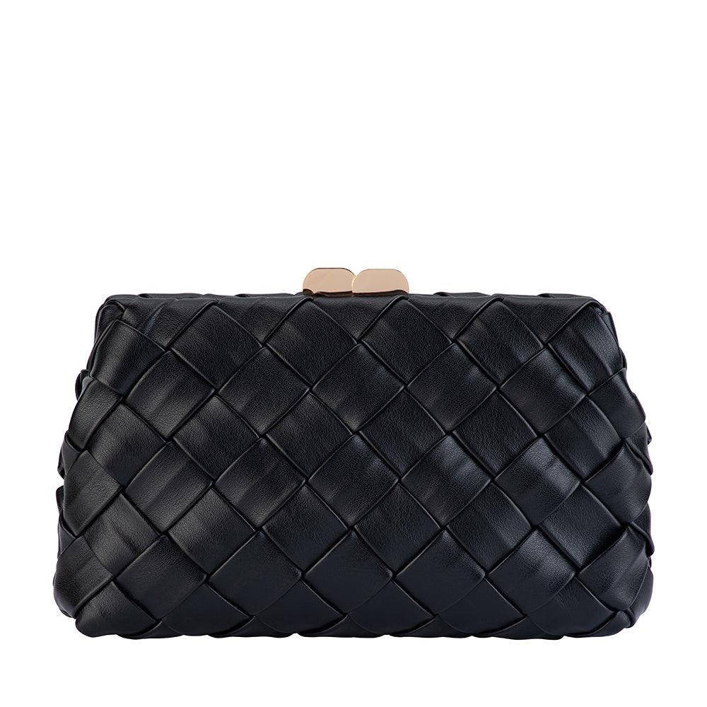 Quinn Woven Clutch - Black